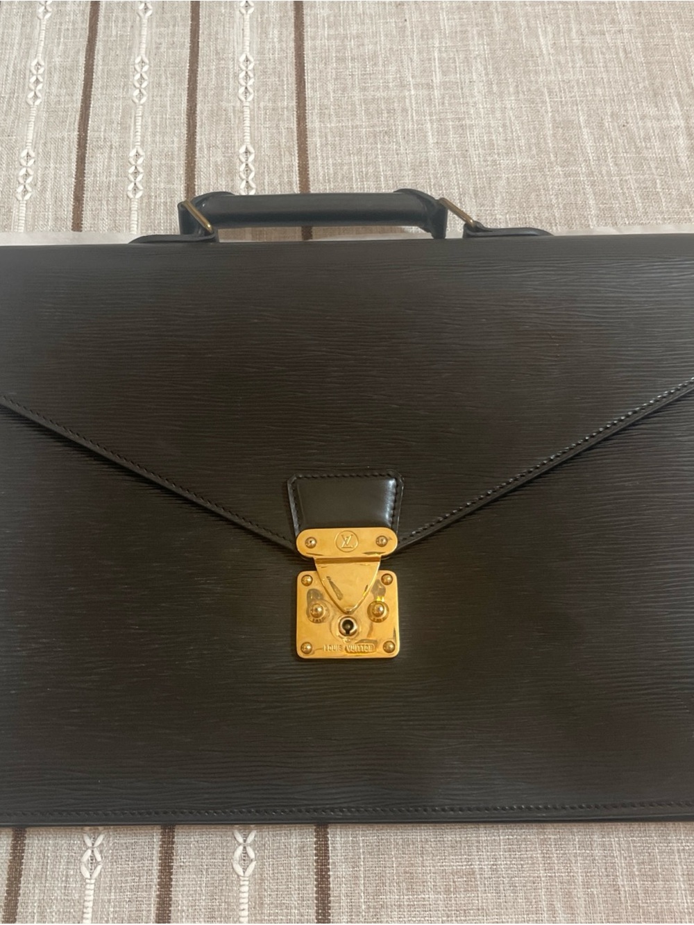 Louis Vuitton Black Epi Monceau Serviette Metis Briefcase Work School Bag VTG